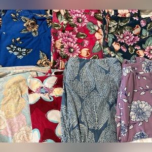 7-Pair Lularoe “Floral” Legging Bundle. Size: TC.